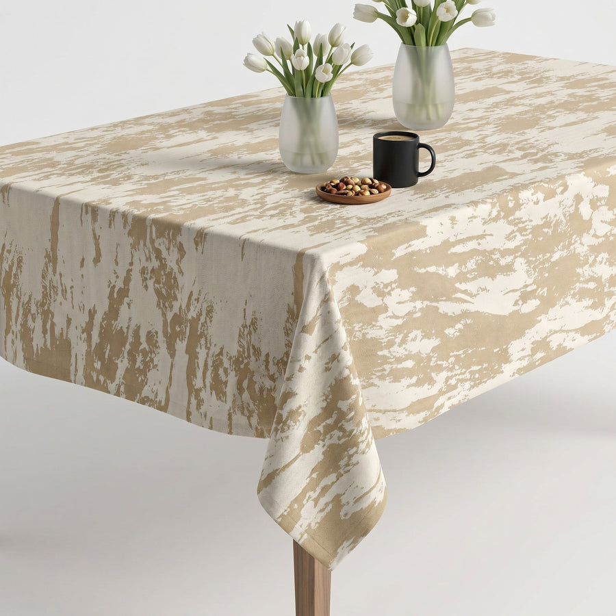 Marmore White Gold Tablecloth