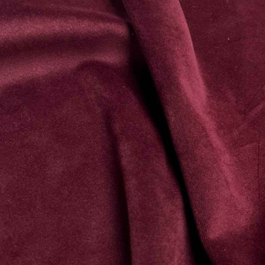Maroon Soft Velvet Fabric by the Yard - 118 Inch Wide