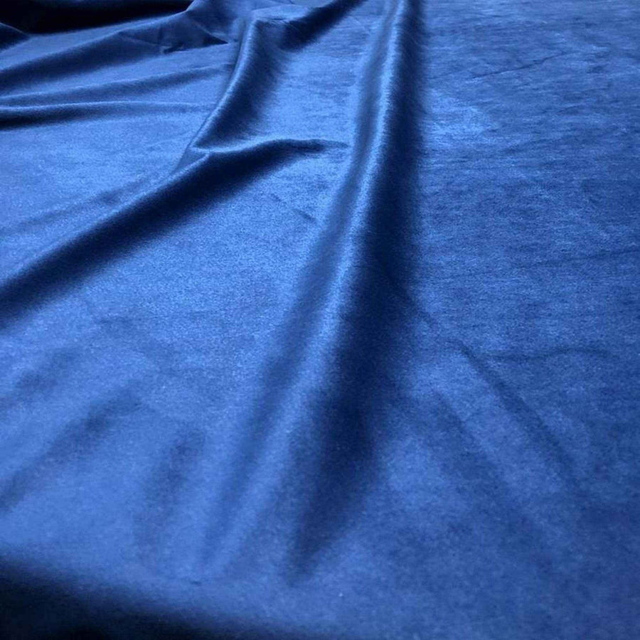 Navy Soft Velvet Fabric by the Yard - 118 Inch Wide