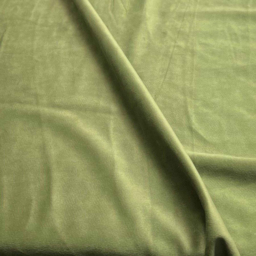 Olive Soft Velvet Fabric by the Yard - 118 Inch Wide