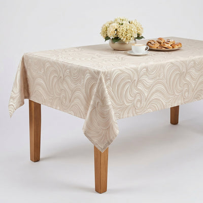 New Delhi Metallic Flower Jacquard Tablecloth – Blush