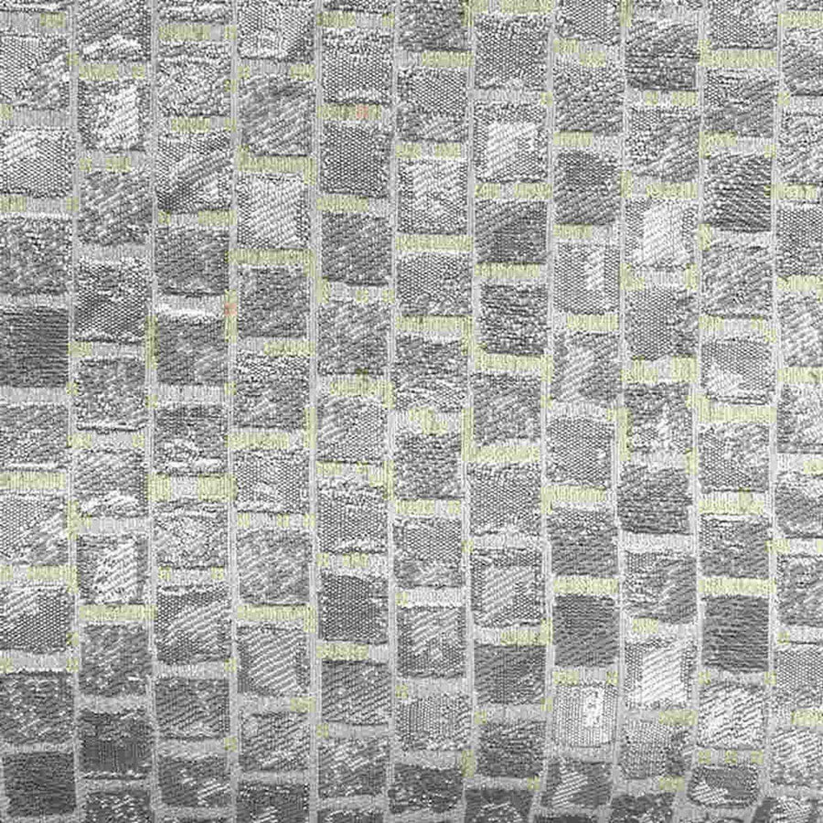 Silver PATIO Jacquard Print Metallic Fabric by the Yard - 118 Inch Wide