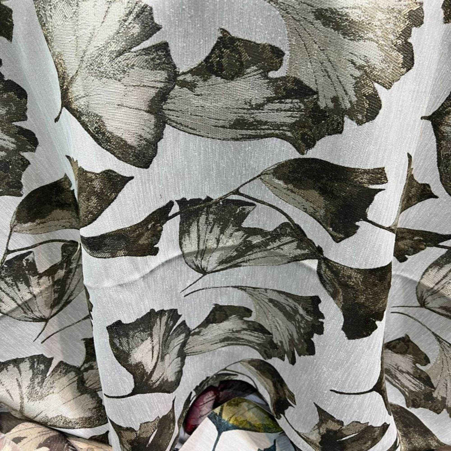 Brown POPPY Jacquard Tulip Print Tapestry Fabric by the Yard - 118 Inch Wide