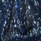 Navy QUINCY Sequin Fabric on Mesh Material Fabric by the Yard - 52 Inch Wide