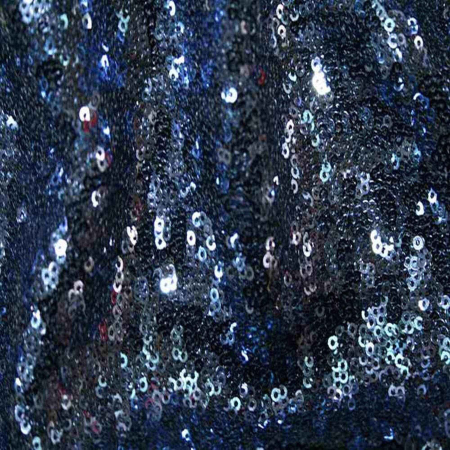 Navy QUINCY Sequin Fabric on Mesh Material Fabric by the Yard - 52 Inch Wide