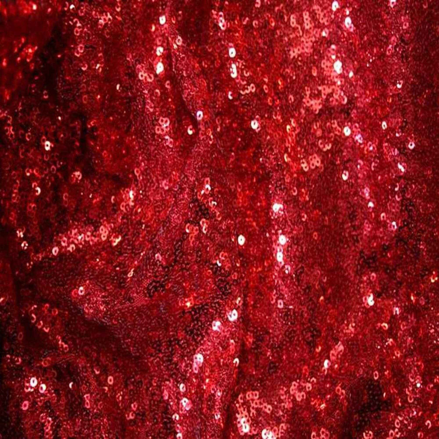 Red QUINCY Sequin Fabric on Mesh Material Fabric by the Yard - 52 Inch Wide