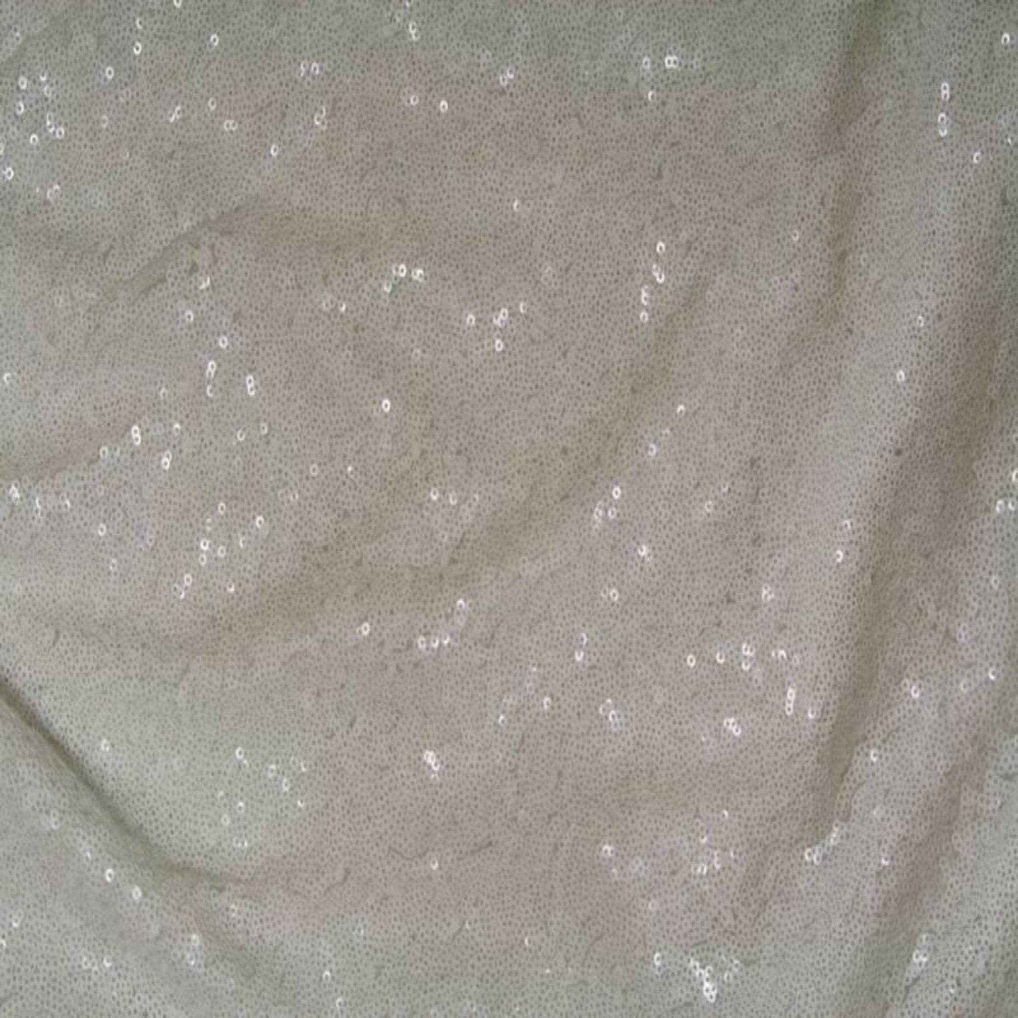 White QUINCY Sequin Fabric on Mesh Material Fabric by the Yard - 52 Inch Wide