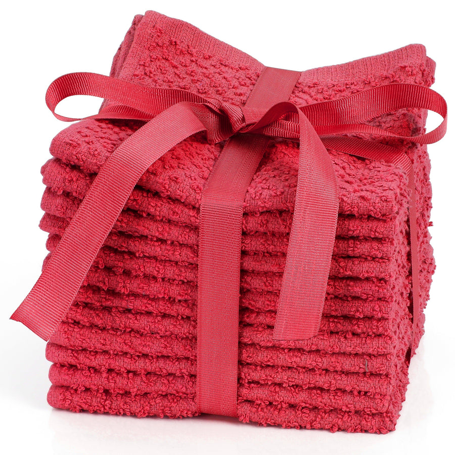Zero Puff Bump Texture Pattern Luxurious Washcloths Set - Pack of 12
