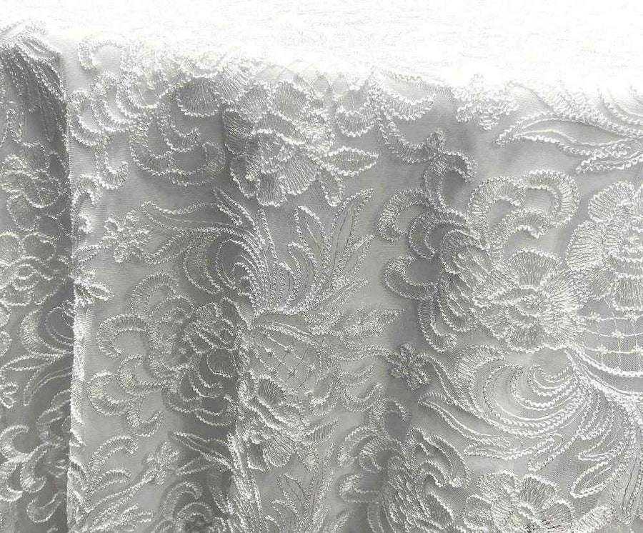 white REO Lace Fabric by the Yard - 54 Inch Wide