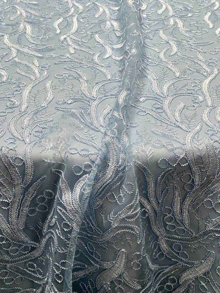 ice-blue RODEO Lace Fabric by the Yard - 54 Inch Wide