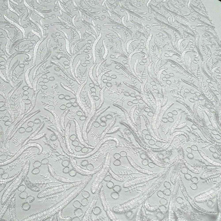 white-1 RODEO Lace Fabric by the Yard - 54 Inch Wide