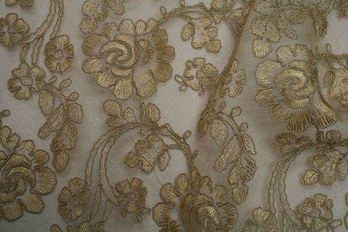antique-gold ROSEDALE Lace Fabric by the Yard - 53 Inch Wide