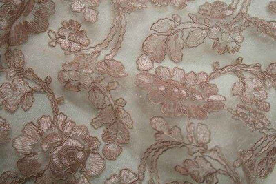 Rosedale Embroidered Lace Fabric – Pink