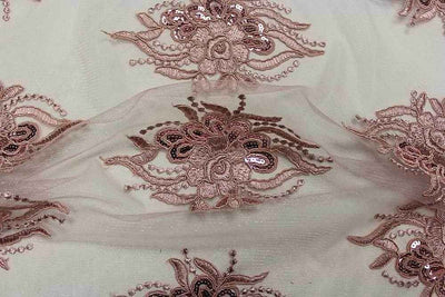 Roundarose Sequin Fabric – Blush