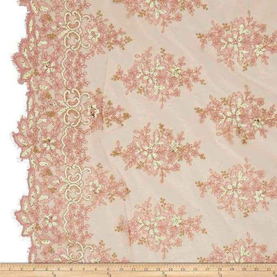 Rowley Sequin Fabric – Blush/Gold