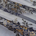 Navy/Gold Rowley Sequin Embroidered Mesh Fabric. Lace Netting Material - 52 Inch in Width Fabric by the Yard - 52 Inch Wide