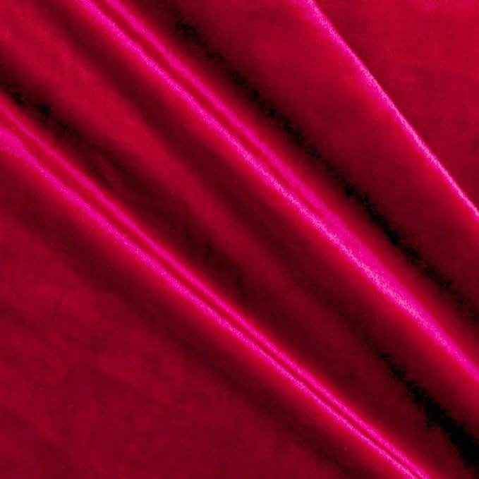 Fire Red Shiny Velvet Fabric by the Yard - 72 Inch Wide