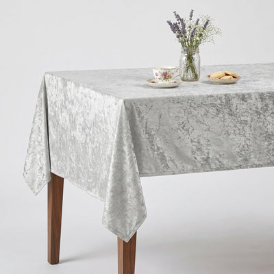 Riverdale Crushed Velvet Tablecloth – White