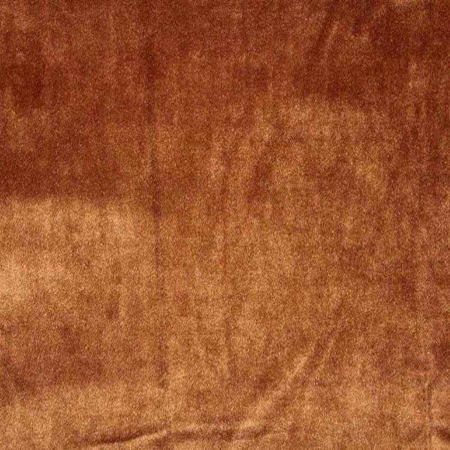 Rust Shiny Velvet Fabric by the Yard - 72 Inch Wide