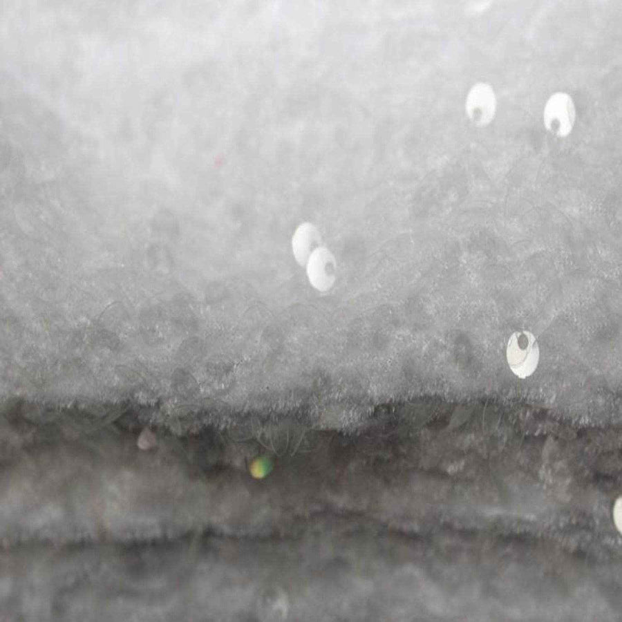 Crystal White Stretch Velvet Sequin Fabric by the Yard - 48 Inch Wide