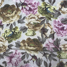 Gold/Lilac SPRING GARDEN Floral Digital Print Fabric - Cotton Hand - 58 Inch. in Width Fabric by the Yard - 58 Inch Wide
