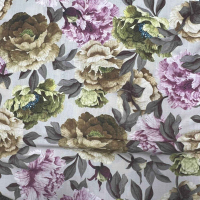 Spring Garden Digital Print Fabric – Gold/Lilac
