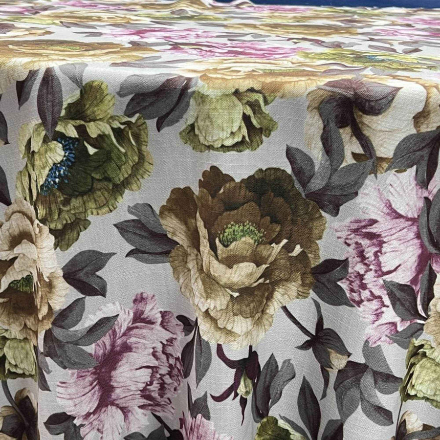 Purple/Green SPRING GARDEN Floral Digital Print Fabric - Cotton Hand - 58 Inch. in Width Fabric by the Yard - 58 Inch Wide