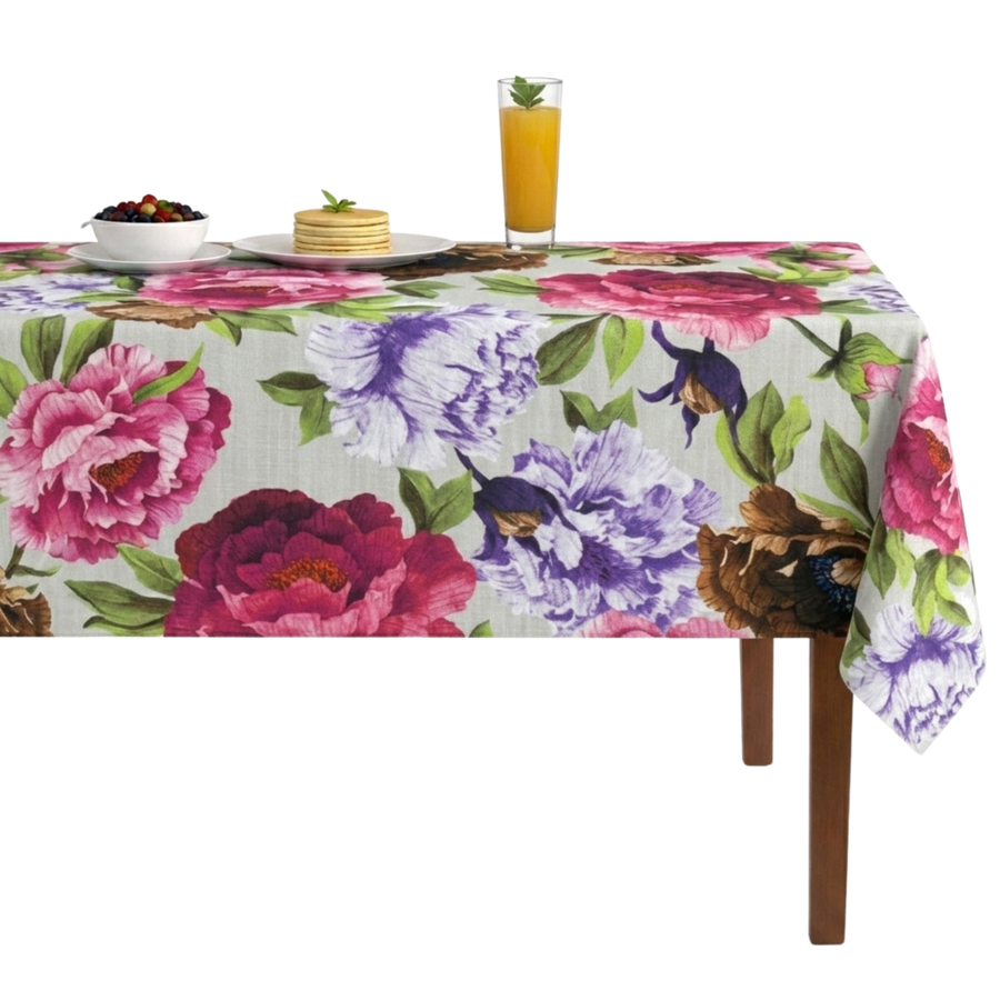 Spring Garden Floral Digital Print Tablecloth – Fuchsia