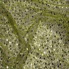 Apple Green SPRINKLE Two Size Sequin Fabric on Sheer Material Fabric by the Yard - 52 Inch Wide