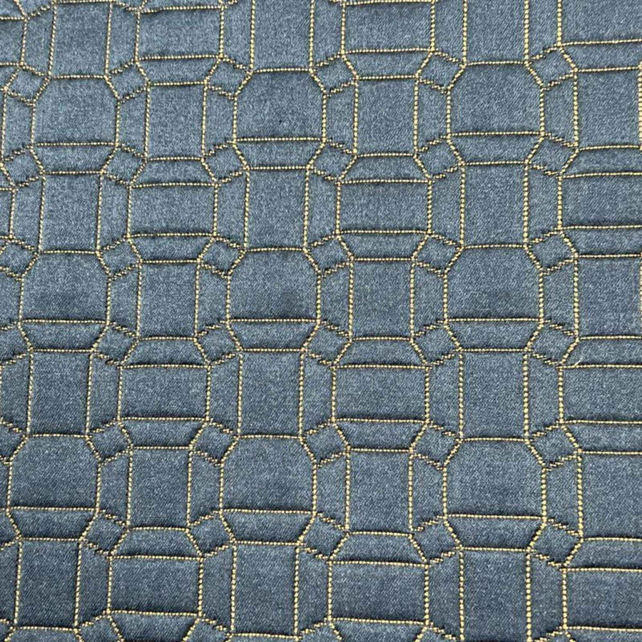Navy Square Jacquard Fabric by the Yard - 115 Inch Wide