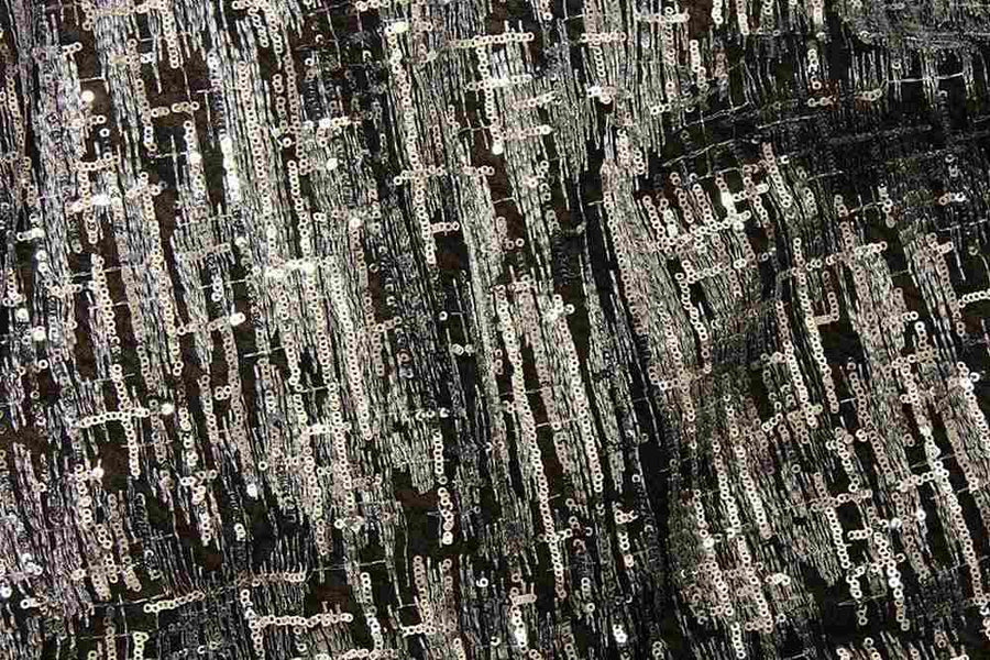 Stanley Sequin Fabric – Black Silver