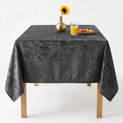 Shadow Crushed Velvet Tablecloth – Black