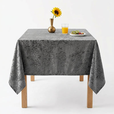 Shadow Crushed Velvet Tablecloth – Charcoal