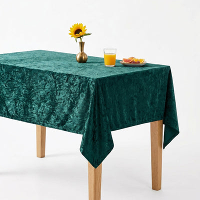 Shadow Crushed Velvet Tablecloth – Forest
