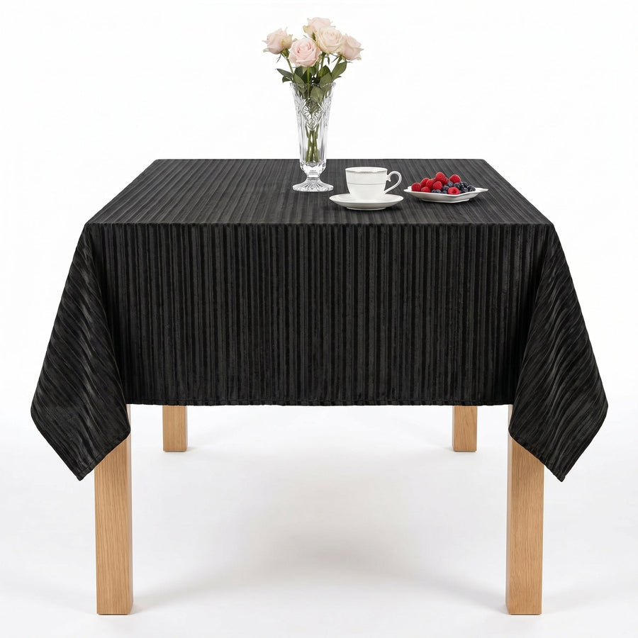 Shadow Stripe Crushed Velvet Fabric – Black