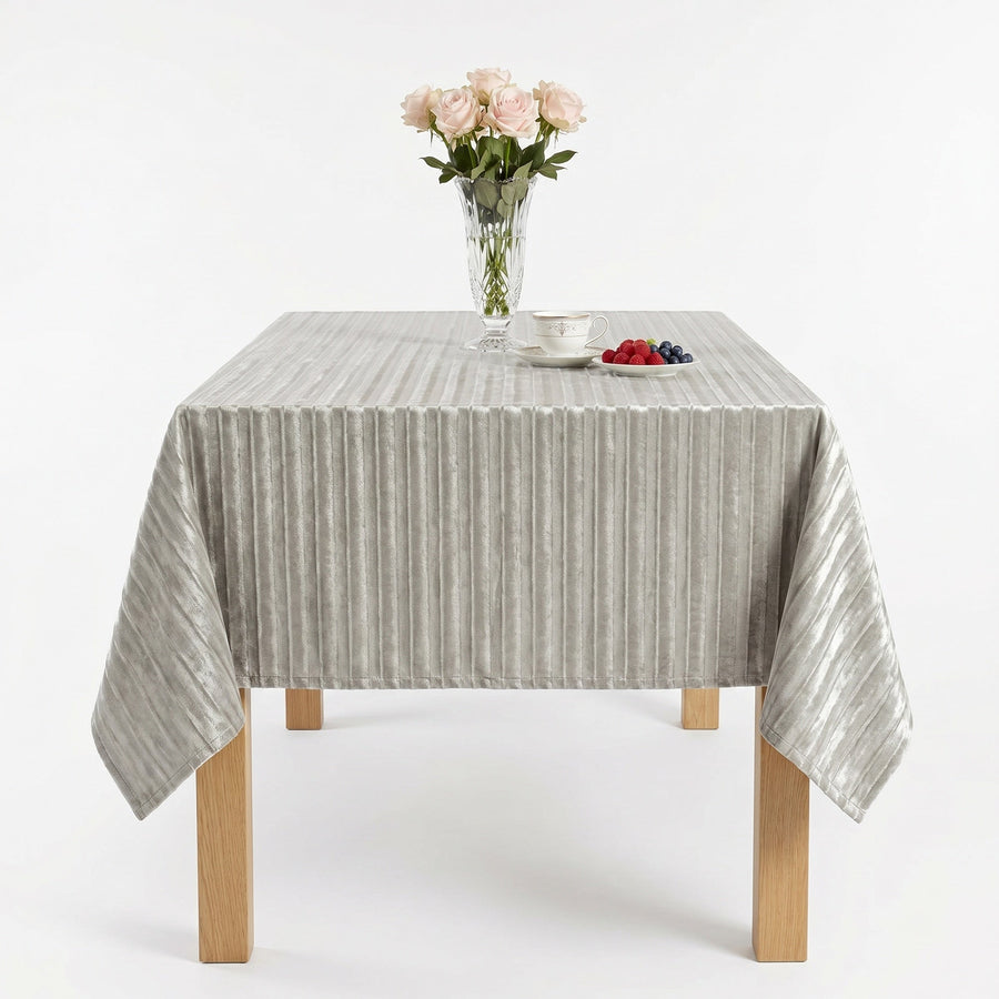 Shadow Stripe Crushed Velvet Fabric – Ivory