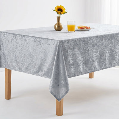 Shadow Crushed Velvet Tablecloth – White