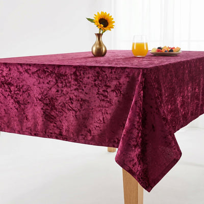 Shadow Crushed Velvet Tablecloth – Wine