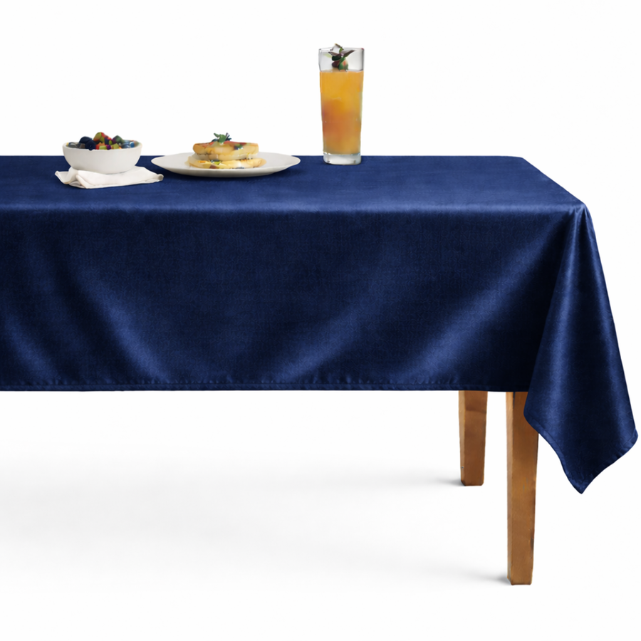 Velveteen72 Solid Plain Velvet Tablecloth – Navy