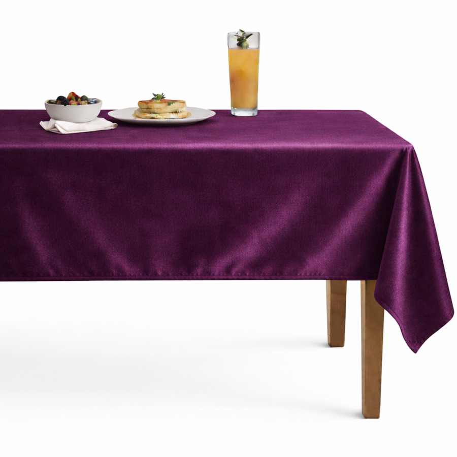 Velveteen72 Solid Plain Velvet Tablecloth – Plum