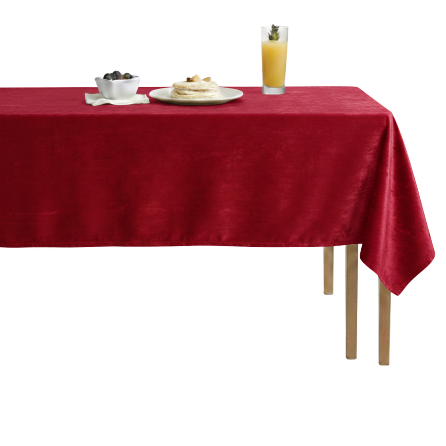 Velveteen72 Solid Plain Velvet Tablecloth – Cherry Red
