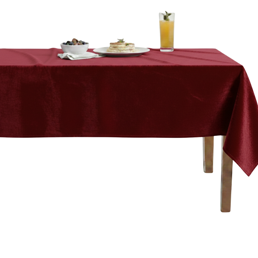 Velveteen72 Solid Plain Velvet Tablecloth – Wine