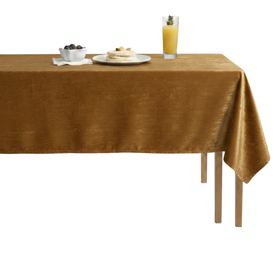 Velveteen72 Solid Plain Velvet Tablecloth – Copper