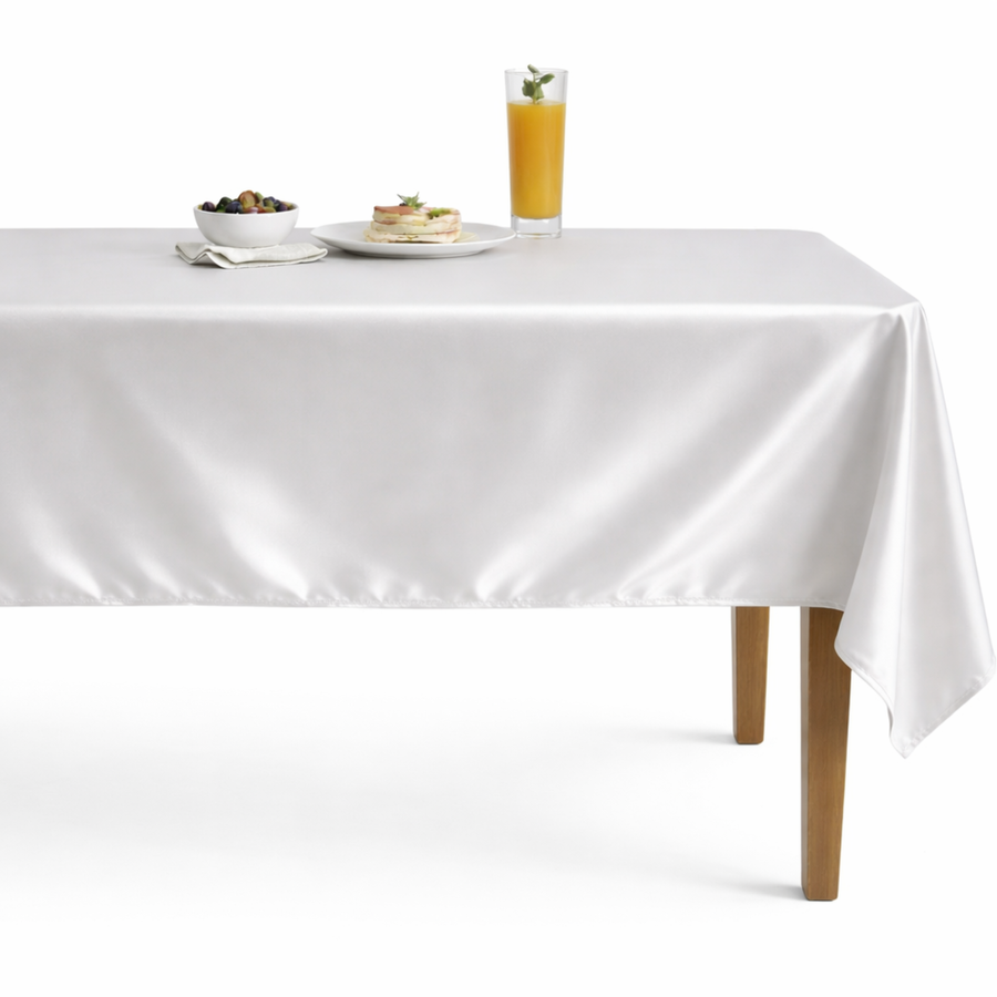 Velveteen72 Solid Plain Velvet Tablecloth – White