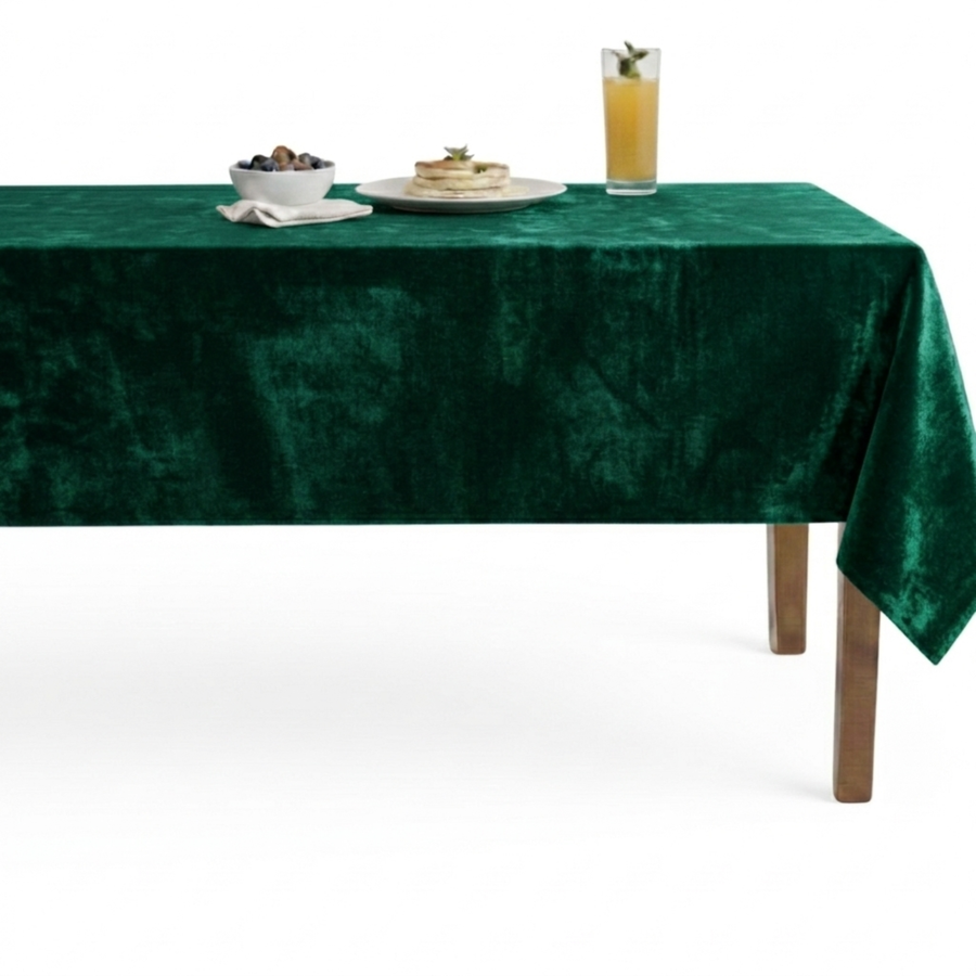 Velveteen72 Solid Plain Velvet Tablecloth – Forest