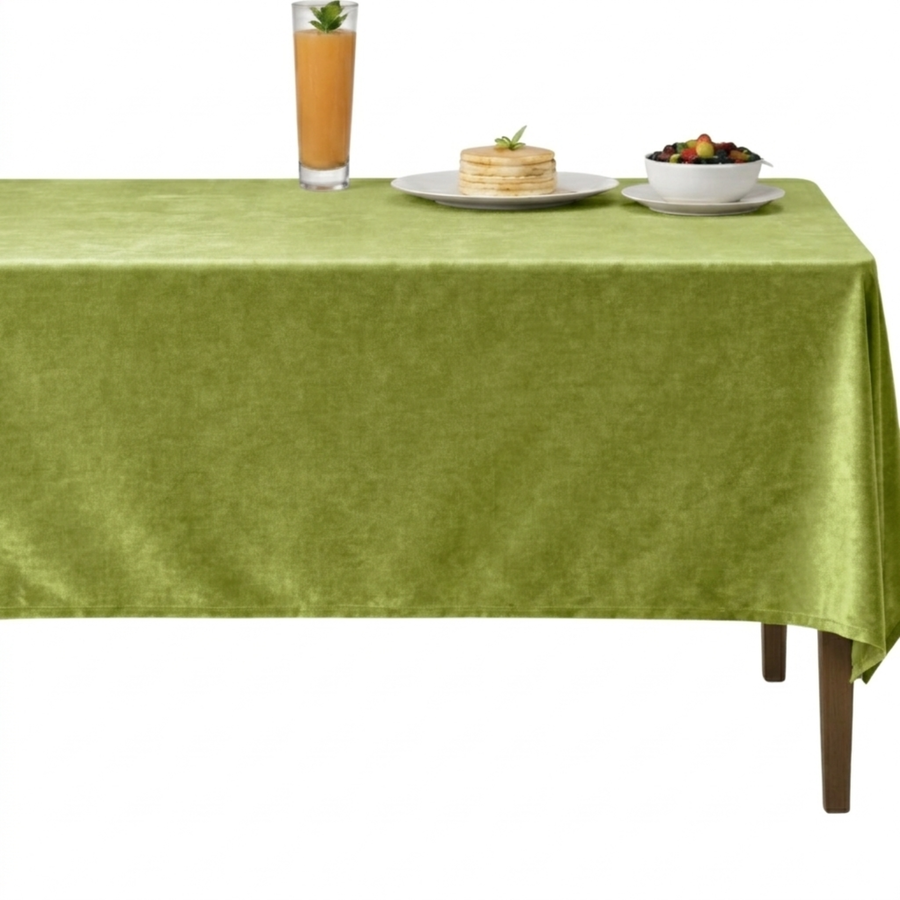 Velveteen72 Solid Plain Velvet Tablecloth – Olive