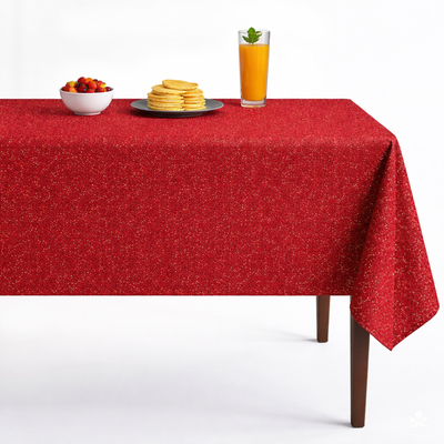 Sparkle Metallic Jacquard Tablecloth – Red