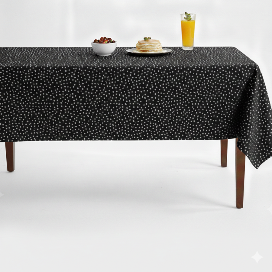 Sparkle Metallic Jacquard Tablecloth – Black