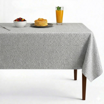 Sparkle Metallic Jacquard Tablecloth – White