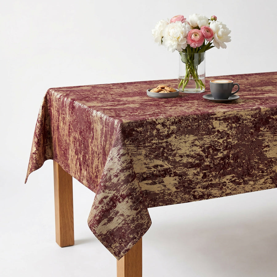 Stardust Burgundy Tablecloth